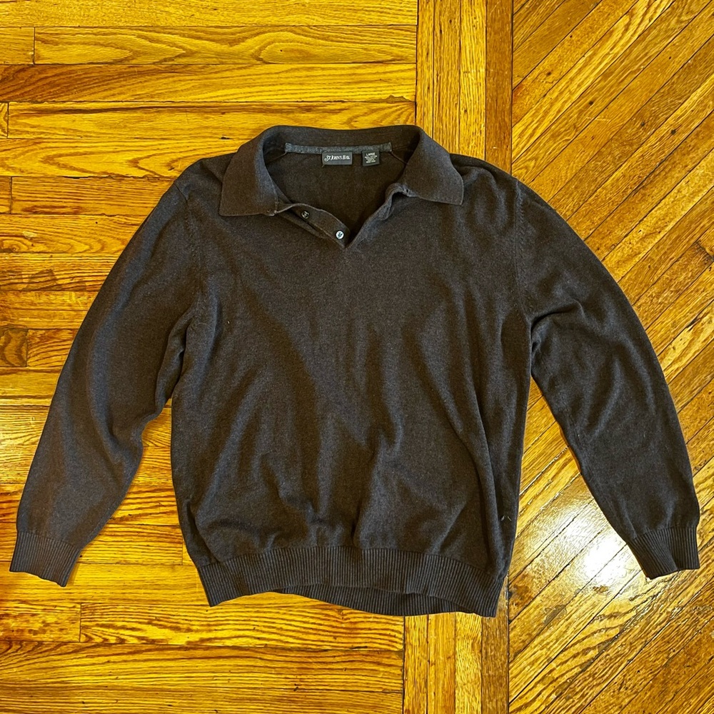 St. John's Bay Men's Dark Brown V-Neck Sweater